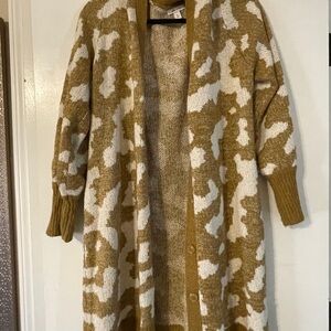 Nine West Tan and Cream Cardigan